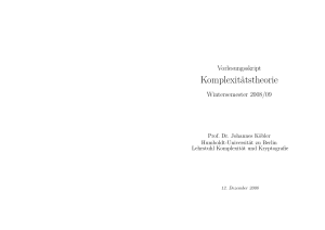 Komplexitätstheorie - Humboldt