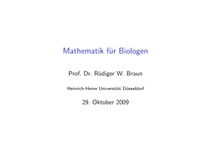Mathematik für Biologen - Universität Düsseldorf: Mathematik
