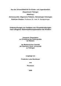 Untersuchungen zur Inzidenz von Viruserkrankungen nach