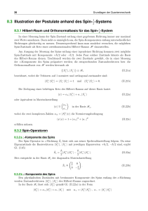 Illustration der Postulate anhand des Spin-½