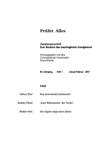 Prüfet Alles - Christadelphian