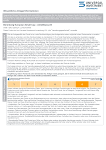 Wesentliche Anlegerinformationen Berenberg European Small Cap