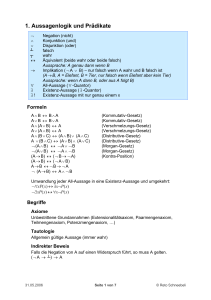 1. Aussagenlogik und Prädikate