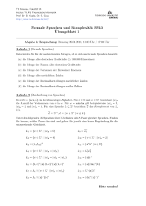 Formale Sprachen und Komplexität SS13 ¨Ubungsblatt 1