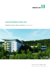 QUALITÄTSBERICHT REHA 2015 MediClin Deister Weser Kliniken