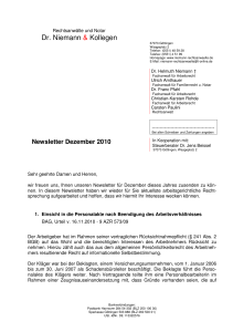 Newsletter 12-2010 - Rechtsanwälte und Notar Amthauer Rohde