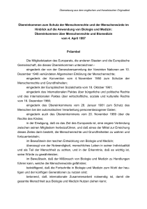 Bioethik-Konvention, offizieller Text (amtl. Übersetzung)