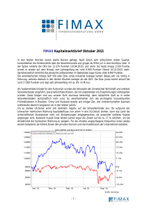 FIMAX Kapitalmarktbrief Oktober 2015