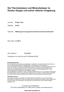 Die Thermalwässer und Mineralwässer im Kanton - E