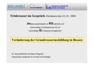 Veränderung der Grundwasserneubildung in Hessen