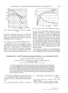 Lumineszenz- und Photoleitungseigenschaften von dotiertem GaN