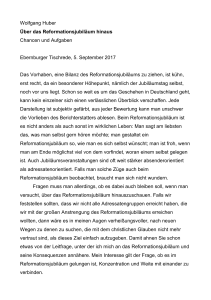Wolfgang Huber Über das Reformationsjubiläum hinaus Chancen