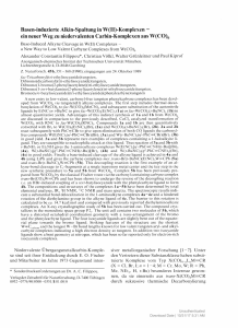 Basen-induzierte Alkin-Spaltung in W(II)-Komplexen