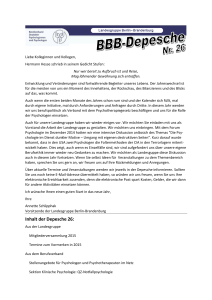 Inhalt der Depesche 26 - BDP-Landesgruppe Berlin
