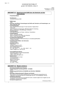 SICHERHEITSDATENBLATT gemäß 1907/2006/EG, Artikel 31