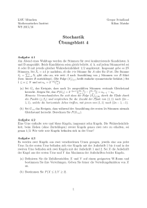 Stochastik ¨Ubungsblatt 4 - Department Mathematik
