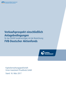 Verkaufsprospekt FVB-Deutscher Aktienfonds