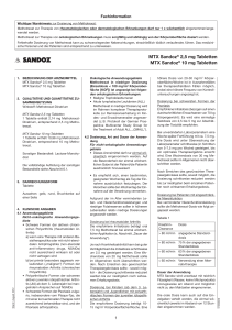 MTX Sandoz® 2,5 mg Tabletten MTX Sandoz® 10 mg Tabletten