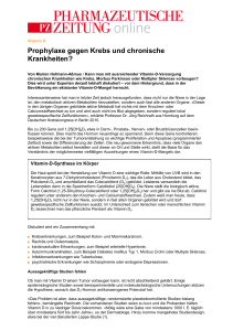 Prophylaxe gegen Krebs und chronische Krankheiten?