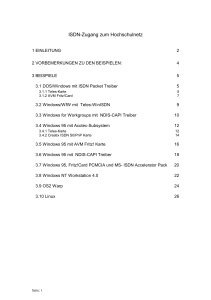 ISDN-Zugang zum Hochschulnetz - Vorlesungen