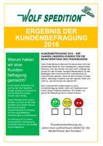 ERGEBNIS DER KUNDENBEFRAGUNG 2016