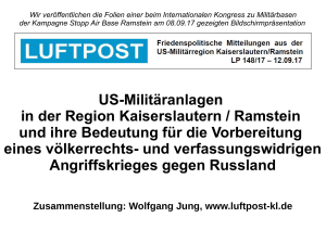 US-Militäranlagen in der Region Kaiserslautern / Ramstein und ihre