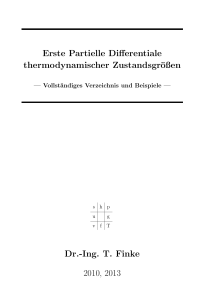 Erste Partielle Differentiale thermodynamischer Zustandsgrößen Dr