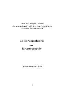 Codierungstheorie und Kryptographie