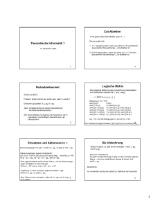 Theoretische Informatik 1 Cut-Ableiten Nichtableitbarkeit Logische