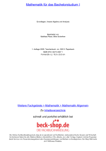 Mathematik für das Bachelorstudium I - ReadingSample - Beck-Shop