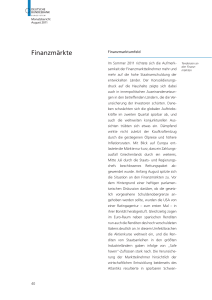 Finanzmärkte - August 2011