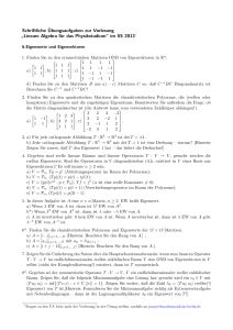 Schriftliche ÜA zur VL Lineare Algebra für das Physikstudium im SS