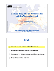 Einfluss des globalen Klimawandels auf den