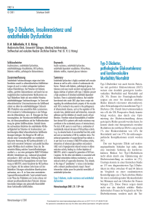 Typ-2-Diabetes, Insulinresistenz und endotheliale Dysfunktion