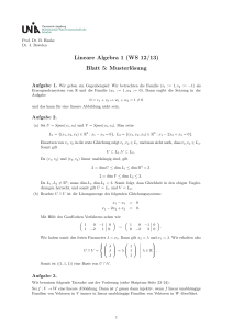 Lineare Algebra 1 (WS 12/13) Blatt 5: Musterlösung