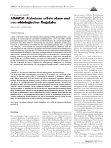 ADAM10: Alzheimer α-Sekretase und neurobiologischer Regulator