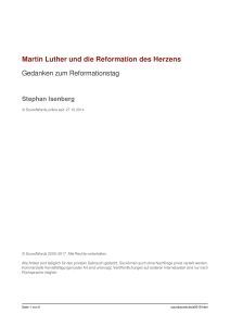 Martin Luther und die Reformation des Herzens