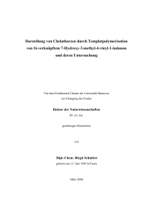 Darstellung von Chelatharzen durch Templatpolymerisation von Si