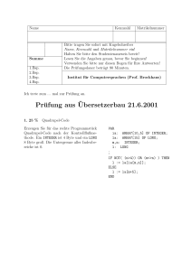 Prüfung aus¨Ubersetzerbau 21.6.2001