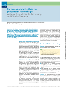 Die neue deutsche Leitlinie zur peripartalen Hämorrhagie