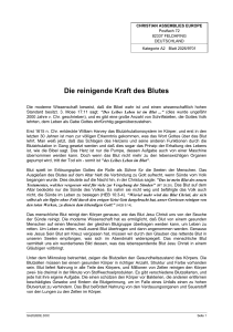 Die reinigende Kraft des Blutes - Christian Assemblies International