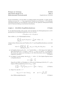 ¨Ubungen zur Vorlesung SS 2012 Theoretische Physik LA 2: Blatt 2