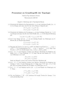 Proseminar zu Grundbegriffe der Topologie