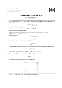 Probeklausur Mathematik III Maschinenwesen