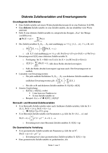 Diskrete Zufallsvariablen und Erwartungswerte