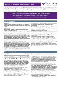 wesentliche anlegerinformationen - Natixis Global Asset Management