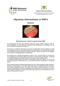 Allgemeine Informationen zu MRSA