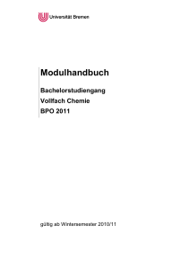 Modulhandbuch Bachelorstudiengang Vollfach Chemie BPO 2011