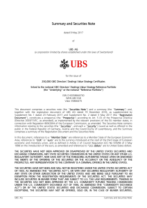 Summary and Securities Note - UBS