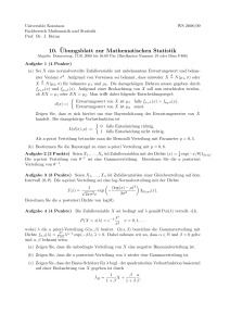 10.¨Ubungsblatt zur Mathematischen Statistik
